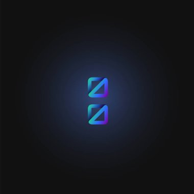 Mavi kağıt karakteri bir yazı dizisinden, vektör illüstrasyonundan katladı