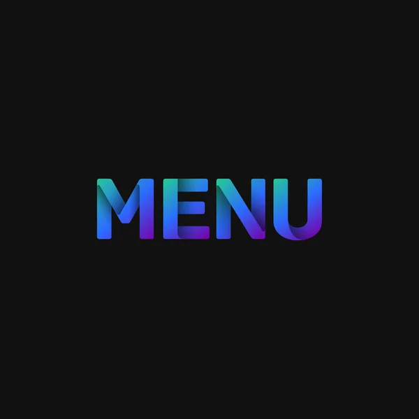 暗い背景を持つ折り紙の単語 Menu ベクトルイラスト — ストックベクタ