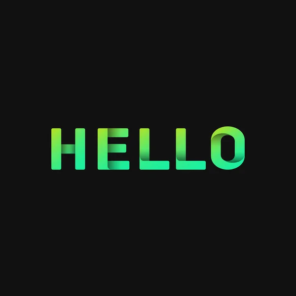 暗い背景を持つ折り紙の単語 Hello ベクトルイラスト — ストックベクタ