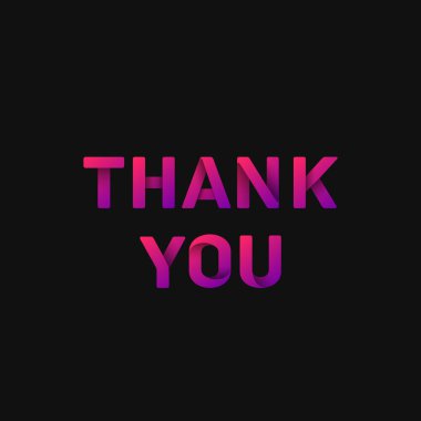 Katlanmış kağıt kelime 'teşekkür ederim' koyu arkaplan, vektör illüstrasyon