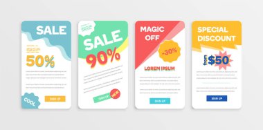 Reklam için renkli broşür, vektör illüstrasyonu