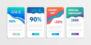 Renkli ve zarif yanardöner uçucu seti, vektör illüstrasyonu