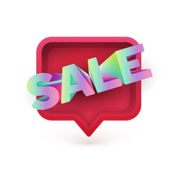 Colorful Sale Text Red Speech Bubble Vector Illustration — Stock Vector