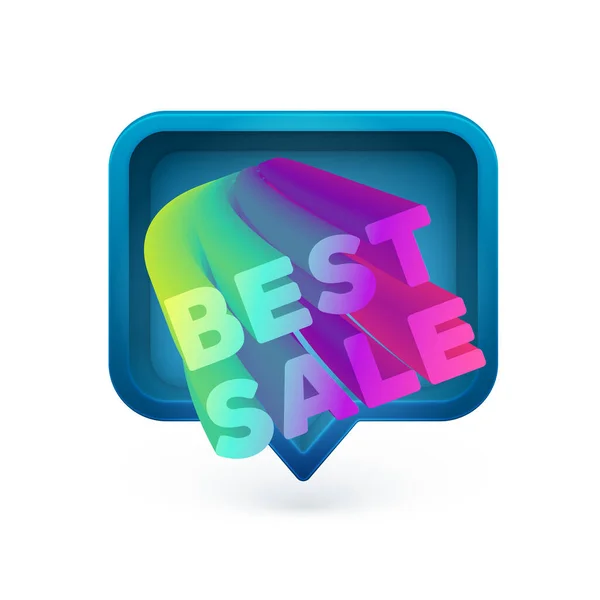 Colorful Bestsale Text Blue Speech Bubble Vector Illustration — Stock Vector