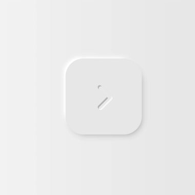 Web siteleri ve mobil uygulamalar için çok yüksek detaylı beyaz kullanıcı arayüzü düğmesi, vektör illüstrasyonu