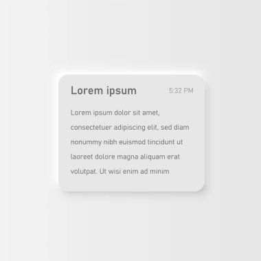 Web siteleri ve mobil uygulamalar, vektör illüstrasyonu için çok yüksek detaylı beyaz kullanıcı arayüzü metin kutusu
