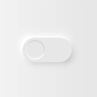 Web siteleri ve mobil uygulamalar, vektör illüstrasyonu için çok yüksek detaylı beyaz kullanıcı arayüzü anahtarı (OFF)