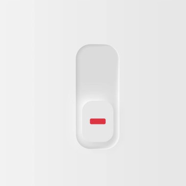 Web siteleri ve mobil uygulamalar, vektör illüstrasyonu için çok yüksek detaylı beyaz kullanıcı arayüzü anahtarı (OFF)