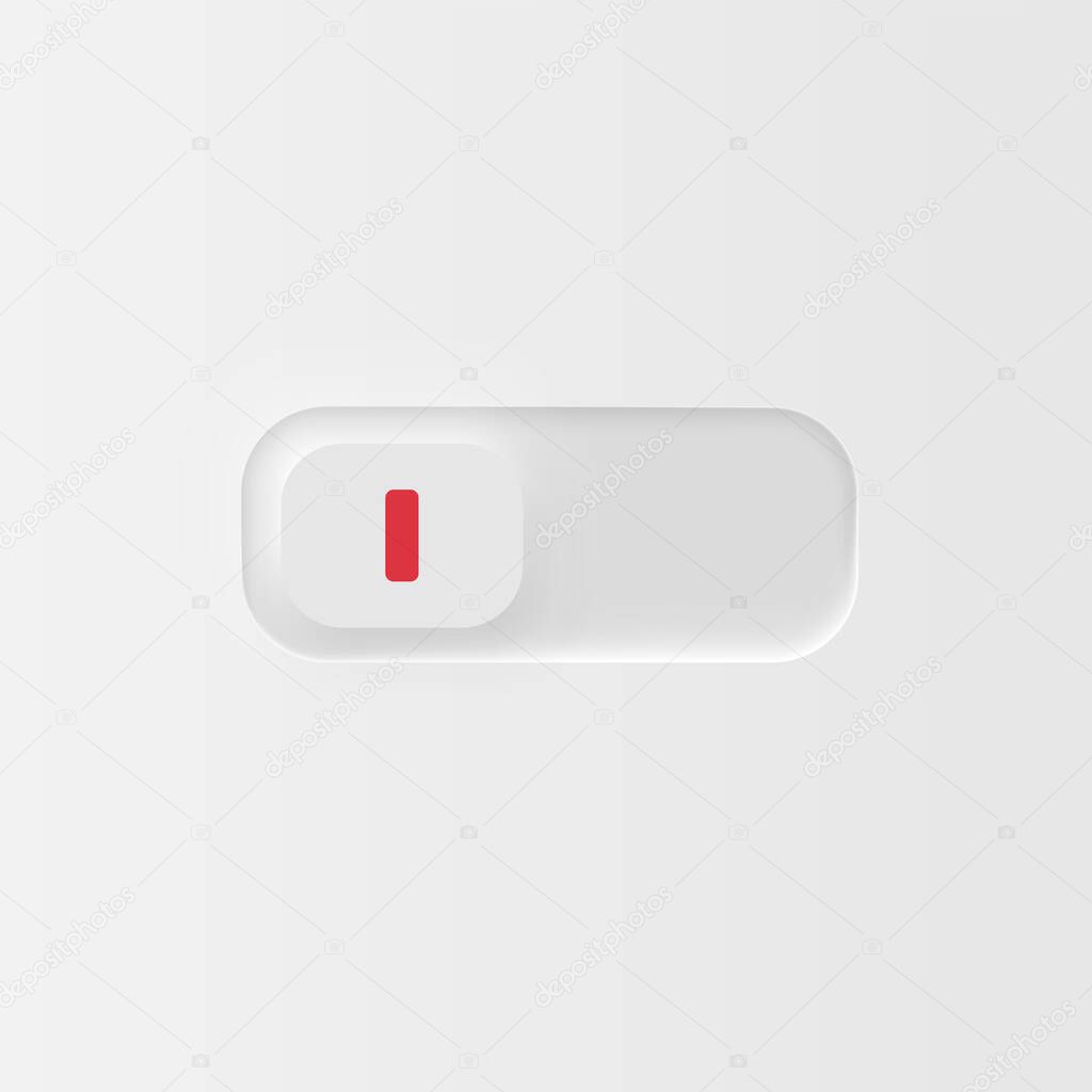 Very high detailed white user interface switch (OFF) for websites and mobile apps, vector illustration