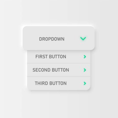 Web siteleri ve mobil uygulamalar için çok yüksek detaylı beyaz kullanıcı arayüzü düğmesi, vektör illüstrasyonu