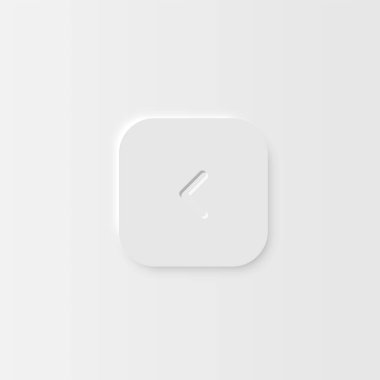 Web siteleri ve mobil uygulamalar için çok yüksek detaylı beyaz kullanıcı arayüzü düğmesi, vektör illüstrasyonu