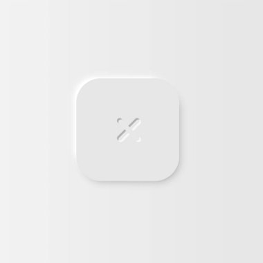 Web siteleri ve mobil uygulamalar için çok yüksek detaylı beyaz kullanıcı arayüzü düğmesi, vektör illüstrasyonu