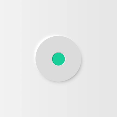 Web siteleri ve mobil uygulamalar için çok yüksek detaylı beyaz kullanıcı arayüzü düğmesi, vektör illüstrasyonu