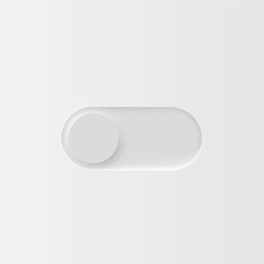 Web siteleri ve mobil uygulamalar, vektör illüstrasyonu için çok yüksek detaylı beyaz kullanıcı arayüzü anahtarı (OFF)