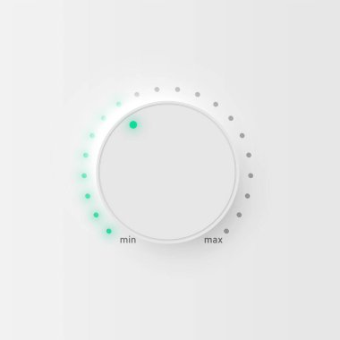 Web siteleri ve mobil uygulamalar, vektör illüstrasyonu için çok yüksek detaylı beyaz kullanıcı arayüzü hacim düğmesi