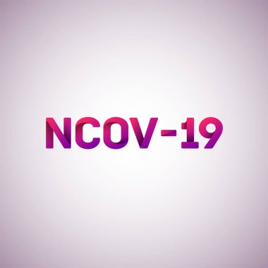 Katlanmış yazı tipi 'NCOV-19' metin, vektör illüstrasyonu