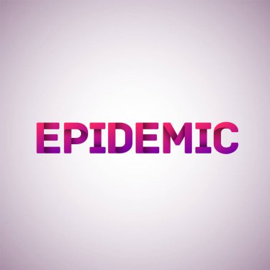 Katlanmış yazı tipi 'EPIDEMIC' metin, vektör illüstrasyonu