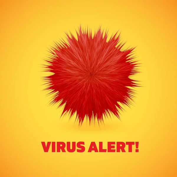 Ilustración Una Partícula Coronavirus Con Virus Alert Texto Ilustración Vectorial — Archivo Imágenes Vectoriales