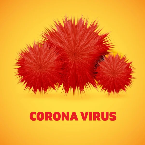 Ilustración Una Partícula Coronavirus Con Texto Corona Virus Ilustración Vectorial — Vector de stock