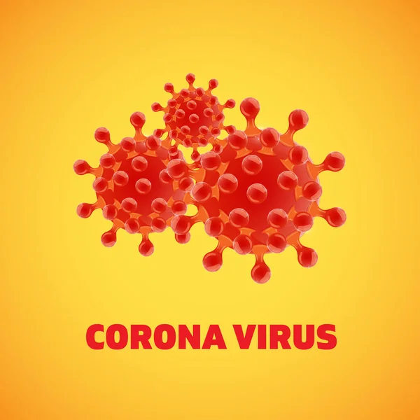 Alta Ilustración Detallada Del Vector Coronavirus Rojo Abstracto — Vector de stock