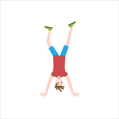 Düz tasarım çocuk karakteri, vektör illüstrasyonu