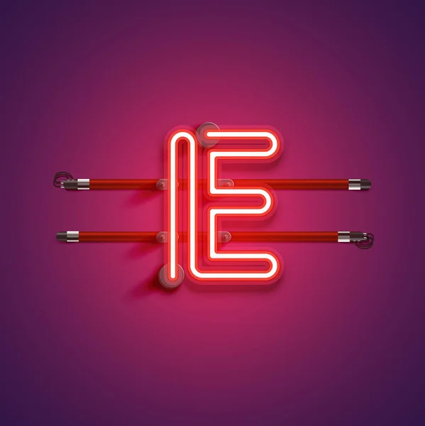 Mor Kırmızı Yüksek Detaylı Neon Karakter Vektör Illüstrasyonu — Stok Vektör