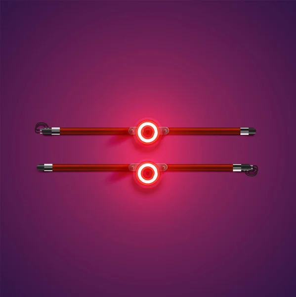 Paars Rood Hooggedetailleerd Neon Karakter Vectorillustratie — Stockvector