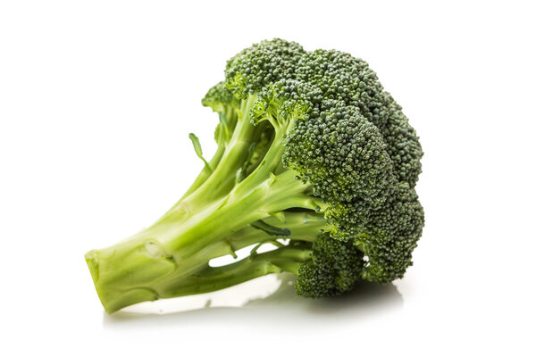 Fresh broccoli on white