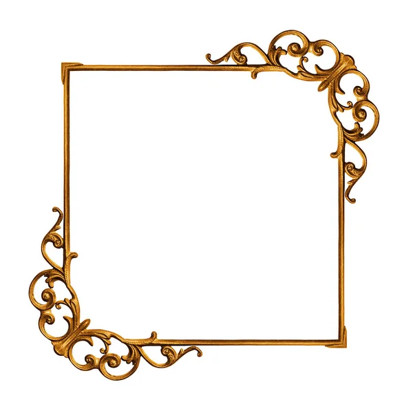 Gouden frame geïsoleerd op wit — Stockfoto