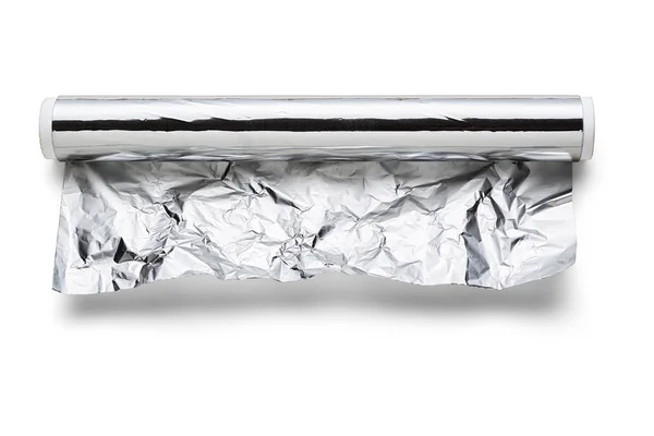 Aluminum foil on white background — Stock Photo, Image