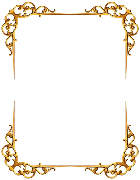 Goldener Rahmen isoliert auf Weiß — Stockfoto