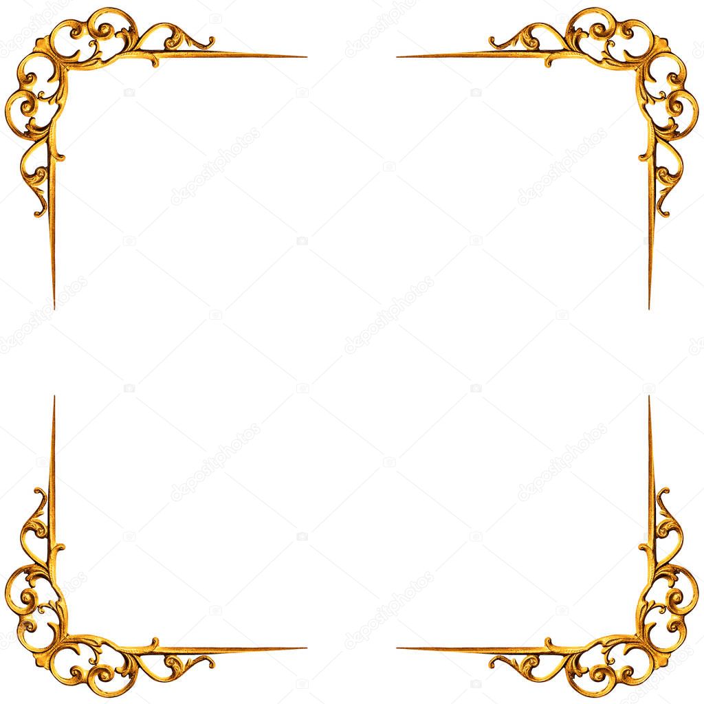 Golden elements of carved frame