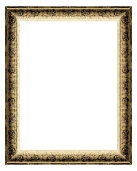 Houten vintage frame geïsoleerd op wit — Stockfoto