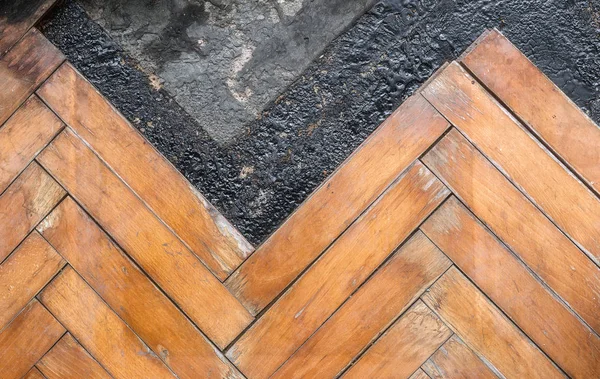 Damaged wooden floor — Stock Photo, Image