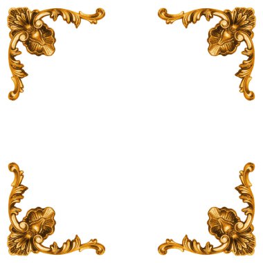 Altın oymalı çerçeve unsurları