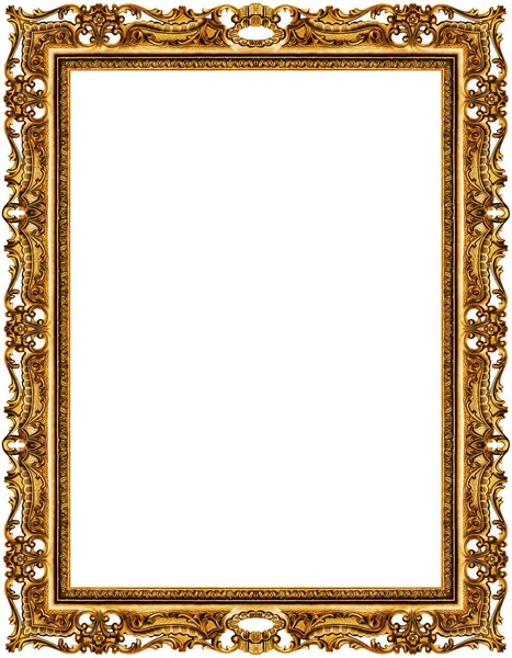 Marco dorado aislado en blanco — Foto de Stock