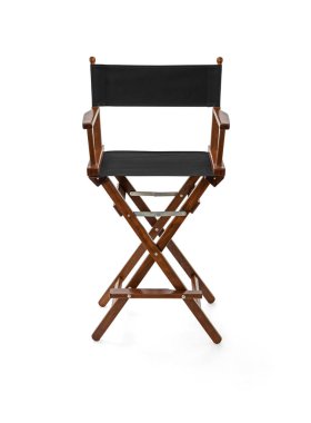 Yönetmen koltuğu beyaz arka plan üzerinde