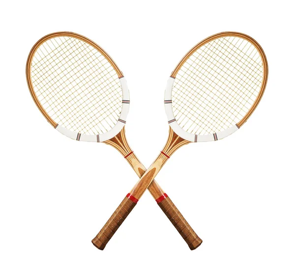 Racketar för tennis på vit — Stockfoto