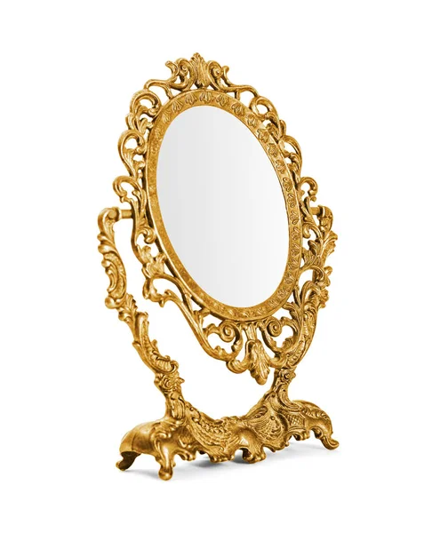 Zlaté starožitné zrcadlo — Stock fotografie