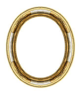 oval çerçeve üzerinde beyaz izole