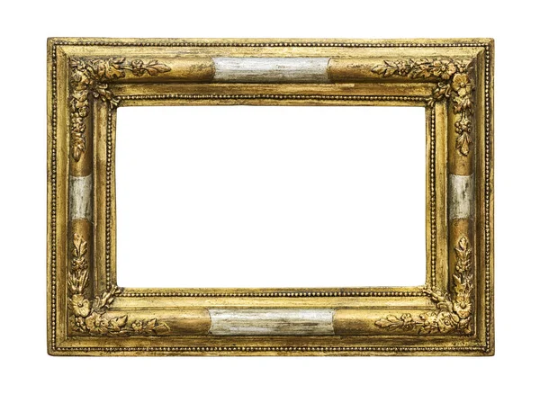 Vintage golden frame isolated on white — Stock Photo, Image