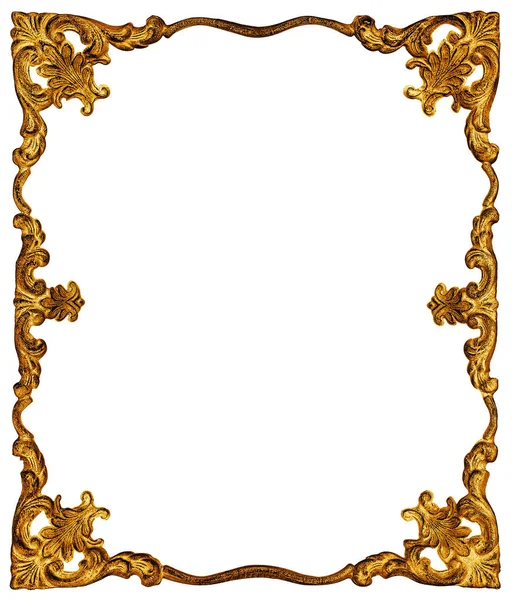 Gouden frame geïsoleerd op wit — Stockfoto