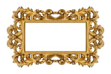 Altın çerçeve üzerinde beyaz izole