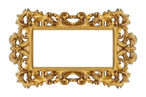 Gouden frame geïsoleerd op wit — Stockfoto