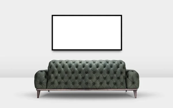 Sofa und Fernseher an der Wand — Stockfoto