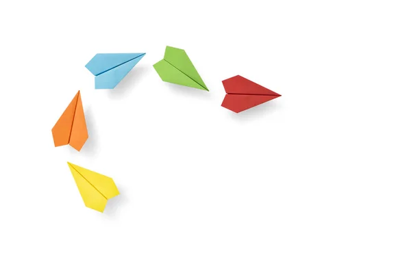 Paper planes on white background — Stock Photo, Image