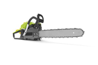 beyaz zemin üzerine Chainsaw