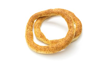 Selanik 'in tipik ürünü olan Koulouri adlı Yunan yuvarlak simidi.