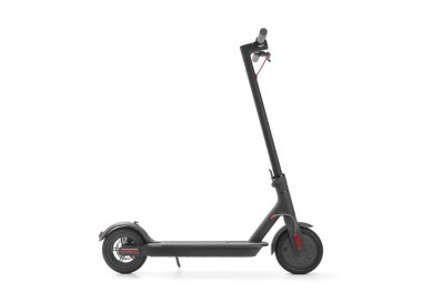 Beyaz arkaplanda elektrik scooter 'ı, kırpma yolu dahil