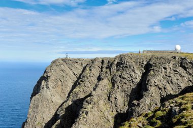 Nordkapp, Norveç A view North Cape cliff ve küre mönü